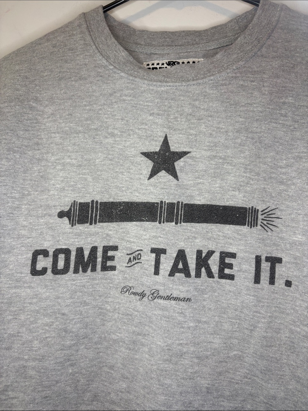 Rowdy Gentlemen Gonzales Cannon Come and Take It Patriotic Crewneck Sweatshirt